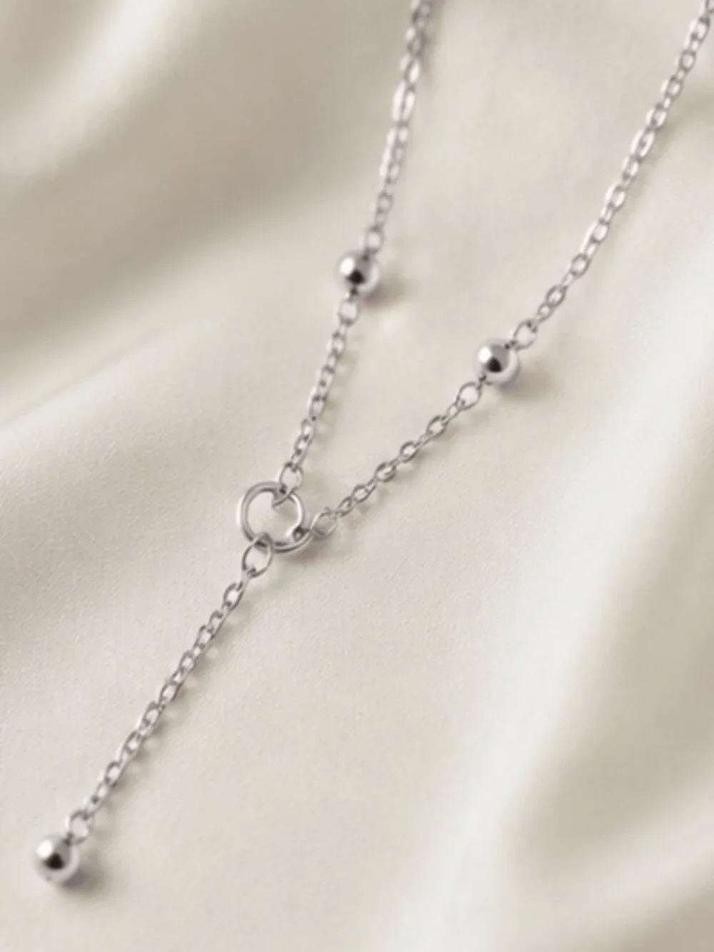 Gold & Silver Finsh Y-shape Lariat Necklace – Elegant Dainty Jewelry for Women